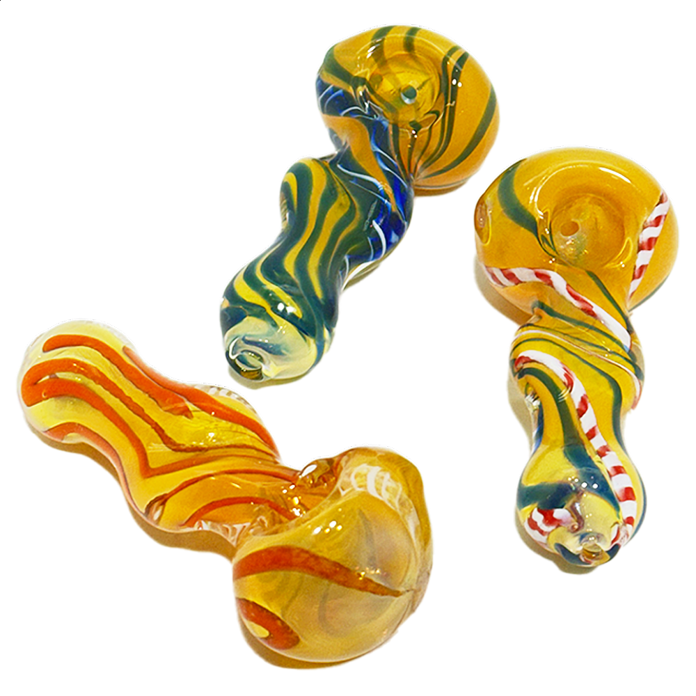 Twisted Frit Glass Pipe 3" Sp109